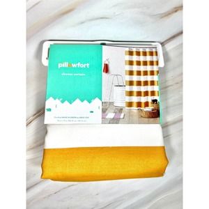 Pillowfort Rugby Striped Shower Curtain Texas Sunset Orange 72" x 72"